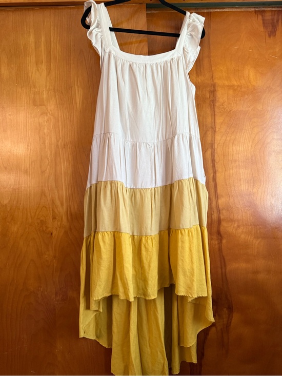Dresses & Skirts - Girls Tiered Sleeveless Dress with Yellow Colorblock